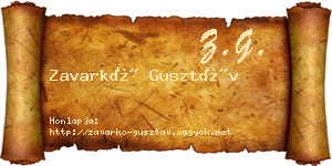 Zavarkó Gusztáv névjegykártya