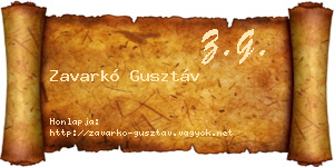 Zavarkó Gusztáv névjegykártya